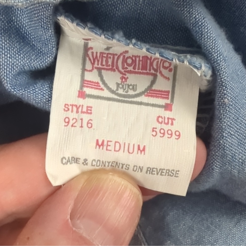 VTG Sweet Clothing Co. by Jou Jou Womens M Blue Chambray Button Up Shirt NWT - Picture 8 of 12